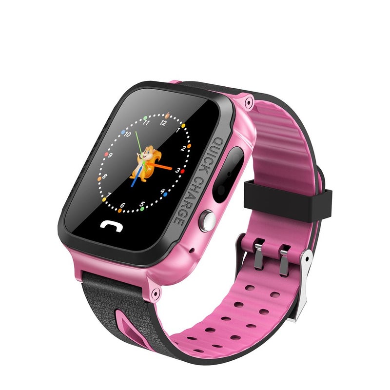 Generic - Kids Phone Smart Watch GPS Tracker 1.44inch Touch Screen Camera Smart Watches Pink - Image 1