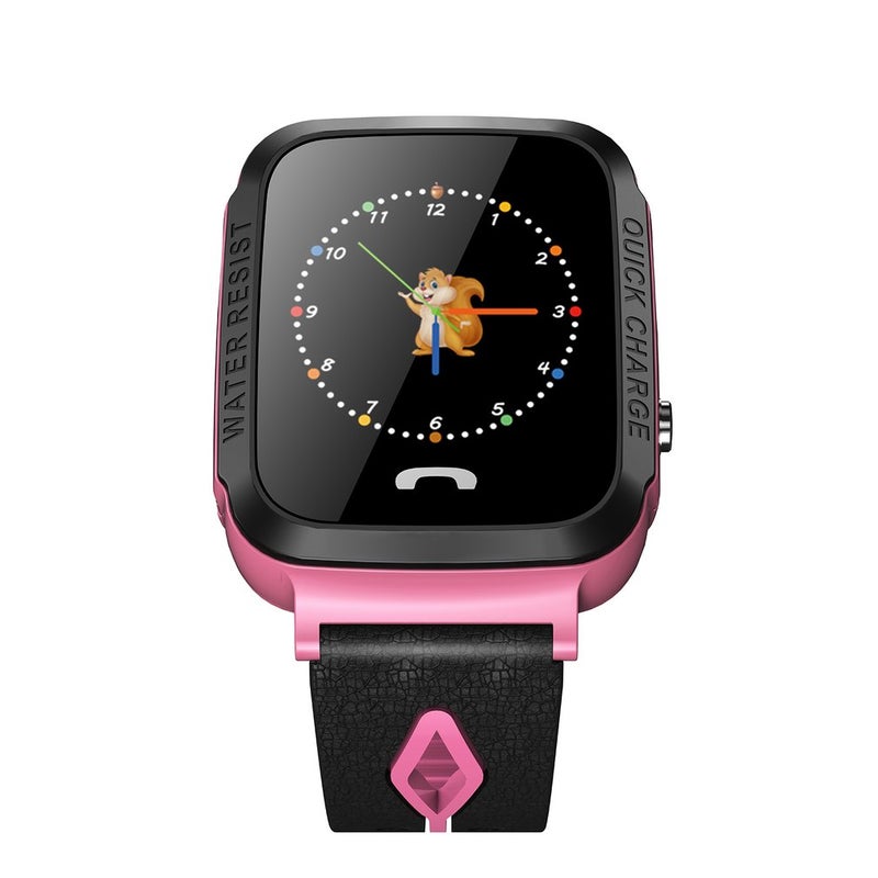 Generic - Kids Phone Smart Watch GPS Tracker 1.44inch Touch Screen Camera Smart Watches Pink - Image 1