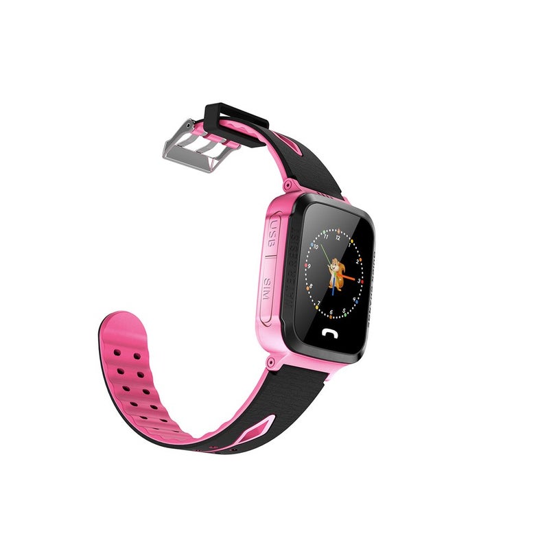 Generic - Kids Phone Smart Watch GPS Tracker 1.44inch Touch Screen Camera Smart Watches Pink - Image 1