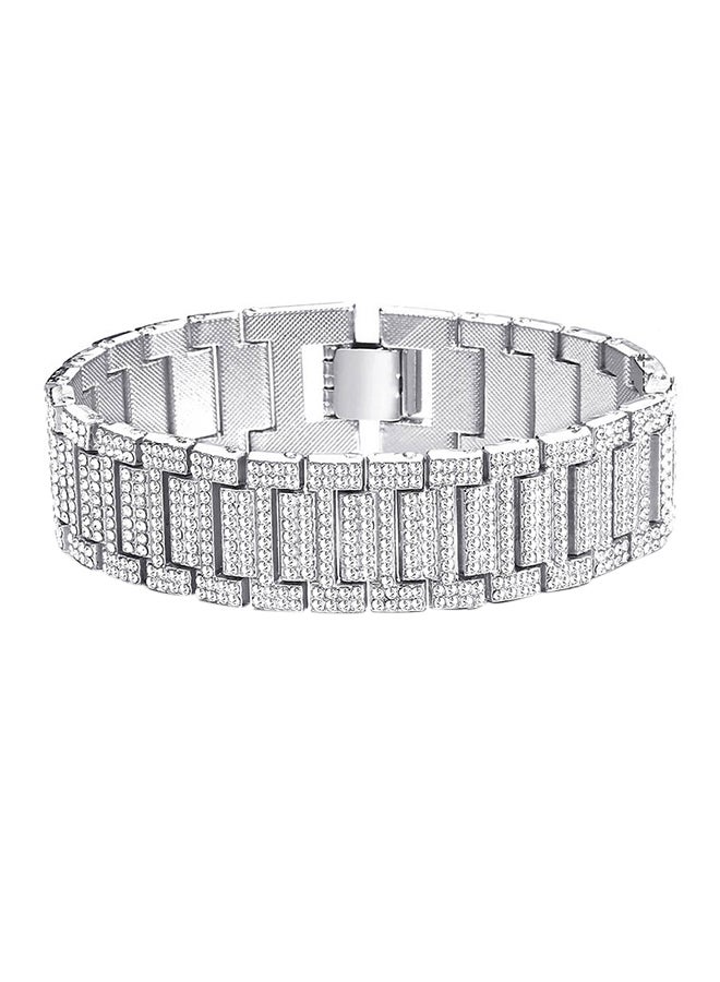 Sharpdo Metal Stone Studded Bracelet 