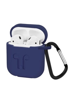 Protecting Case Cover For Apple AirPods With Carabiner Blue