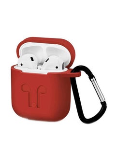 Protective Case Cover For Apple AirPods With Strap Holder Red