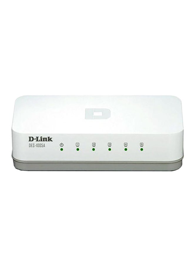 D-Link - DES‑1005C 5-Port 10/100 Mbps Unmanaged Desktop Switch, 5 high-speed Fast Ethernet ports, Economical, Plug-and-play Networking Switch, Conserve Energy | DES-1005C - Image 1