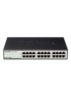 24-Port Gigabit Unmanaged Desktop Switch, Gigabit Connectivity, Improved Network Efficiency, Innovative Design, Green Technology | DGS‑1024D Black