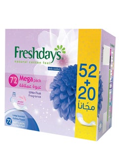 Freshdays Pack Of 72 Long Scented Pads White 