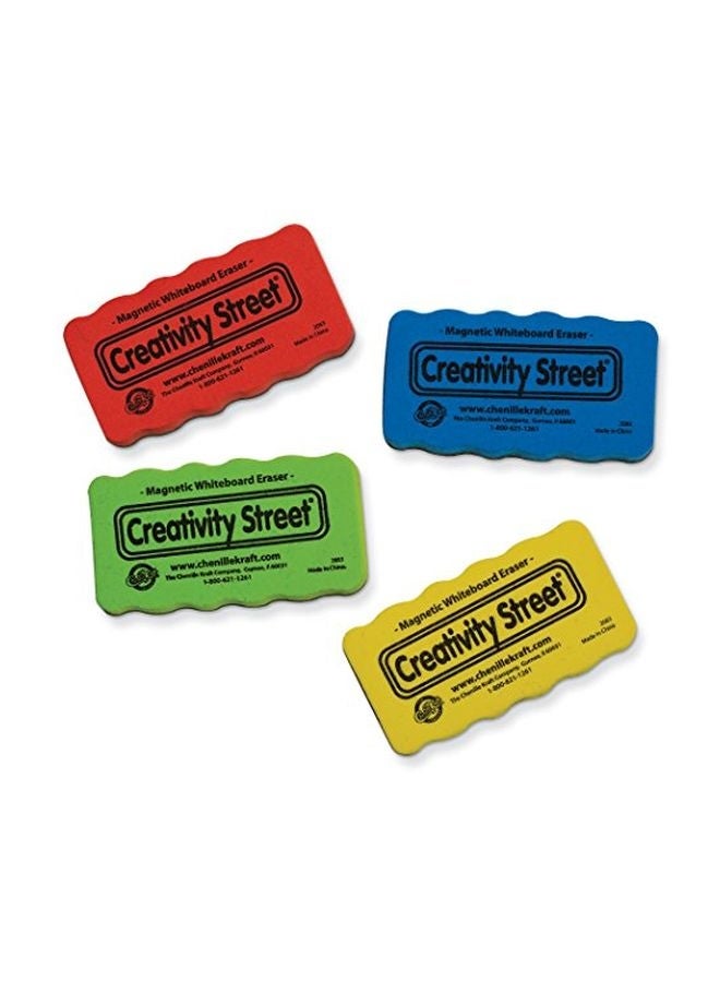 Creativity Street 4-Piece Magnetic Chalk and Whiteboard Erasers AC2083 Multicolour  - Image 2