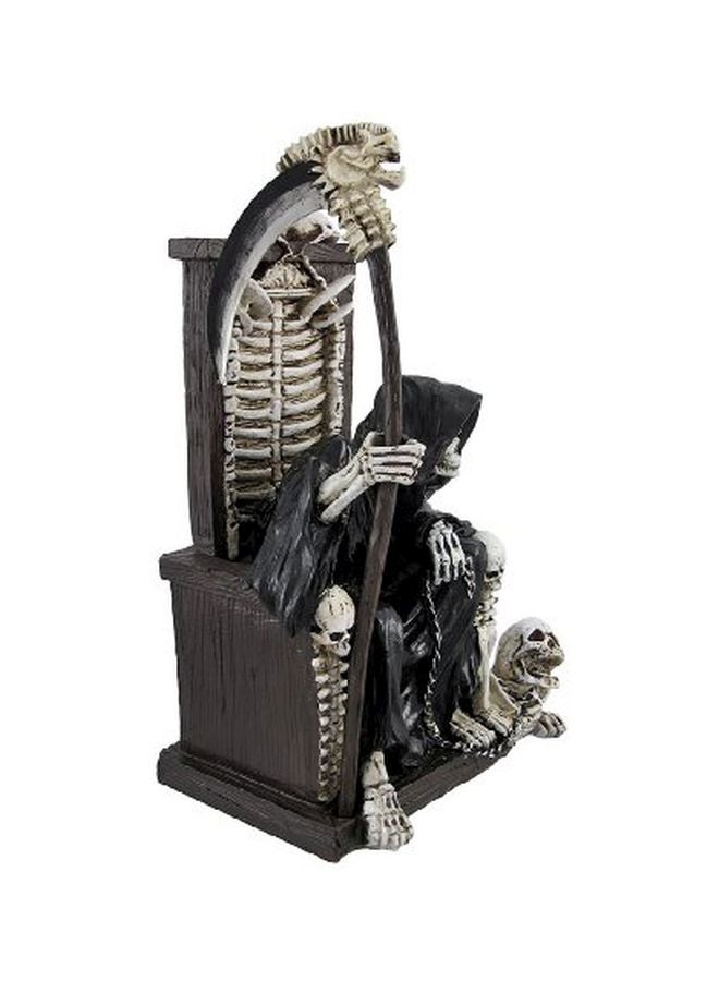 Things2Die4 - Grim Reaper On Throne With Undead Skeleton Pet Statue SG_B00BYFG5CC_US - Image 1