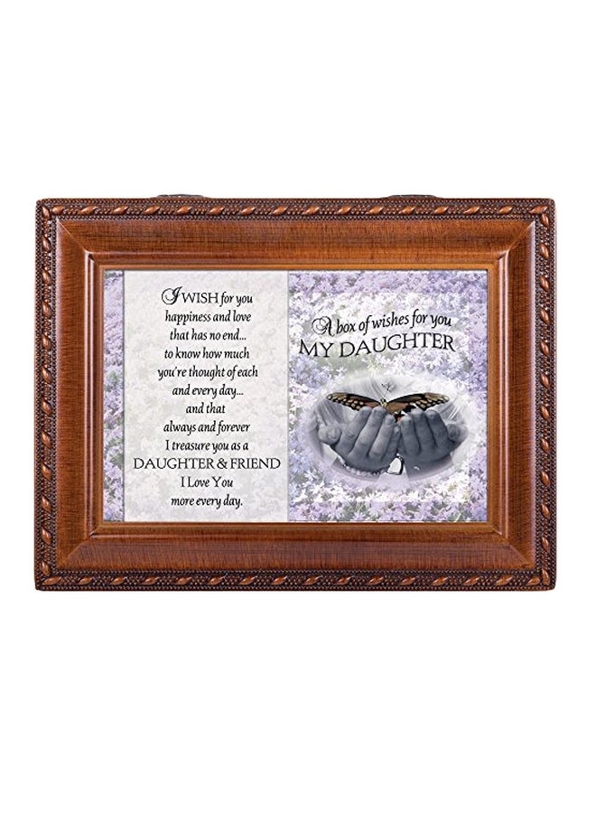 Cottage Garden - Daughter Woodgrain Jewelry Music Box - Image 1