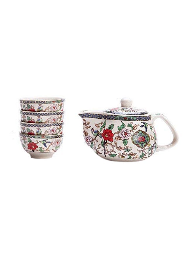 5-Piece Ceramic Teapot And Teacups Set - v1553015660/N22069769A_1