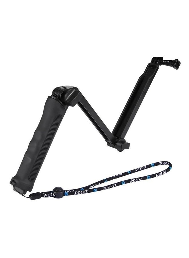 PULUZ 3-Way Grip Foldable Multi-functional Selfie Stick Black