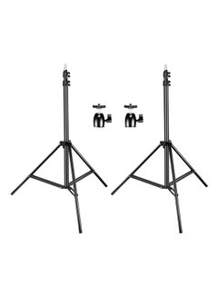 2 Packs Adjustable Light Stands With 2 Pieces 1/4-inch Screw Tripod For HTC Vive VR, Video, Portrait and Product Photography Black