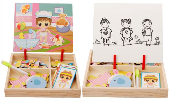 لوح رسم مغناطيسي مصنوع من الخشب متعدد الاستعمالات - Image 1