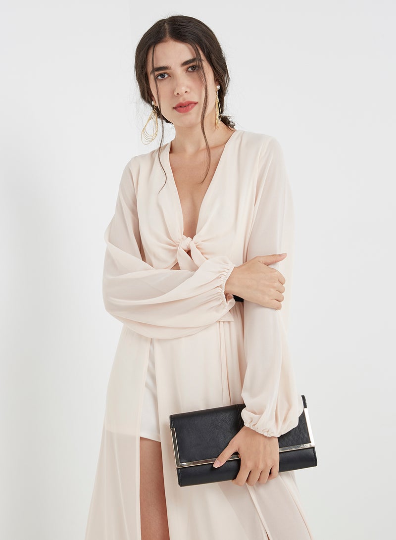 tfnc LONDON - Zadora Maxi Dress With Shorts Beige - Image 1