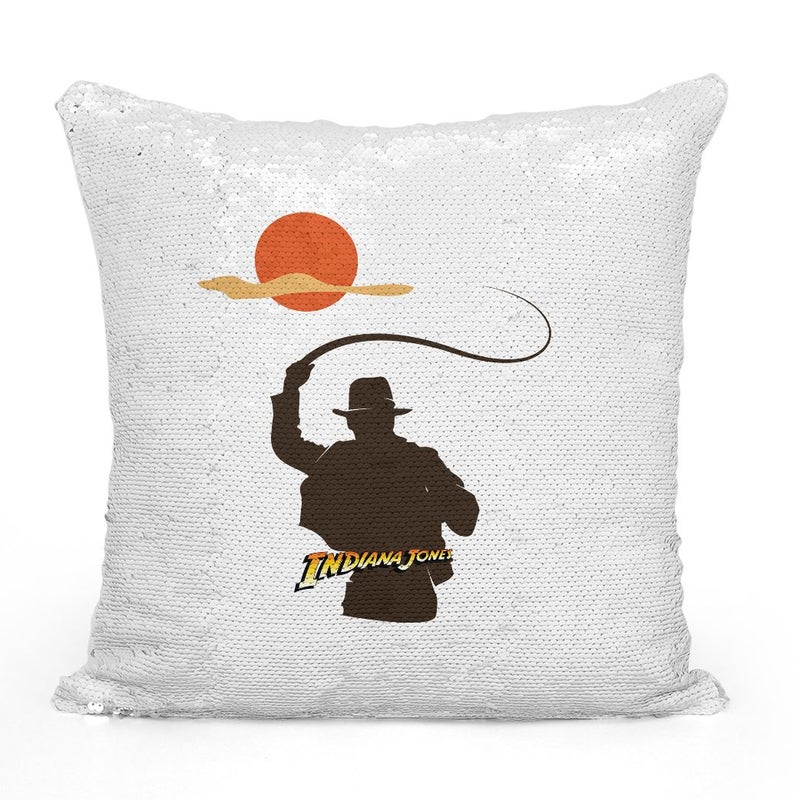 Classic Poster Whip Sequin Throw Pillow With Stuffing Multicolour 16x16inch  - Image 2