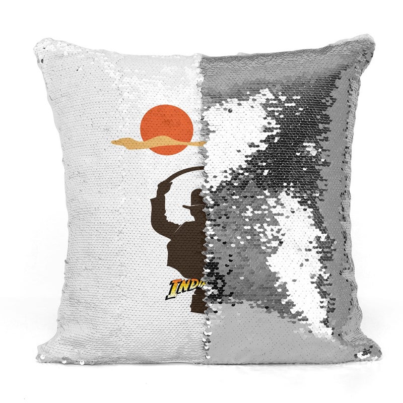 Classic Poster Whip Sequin Throw Pillow With Stuffing Multicolour 16x16inch  - Image 3