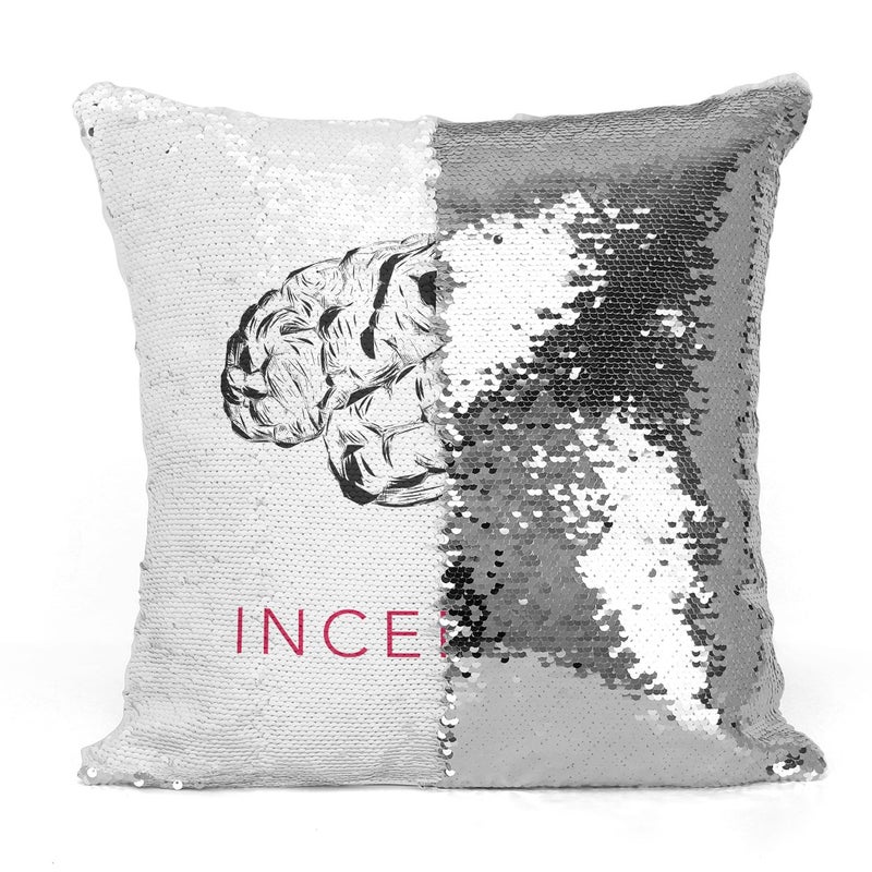 Movie Art Poster Inception Sequin Throw Pillow With Stuffing Multicolour 16x16inch  - Image 3