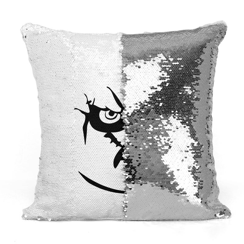 Red Doll Movie Poster Sequin Throw Pillow With Stuffing Multicolour 16x16inch  - Image 3