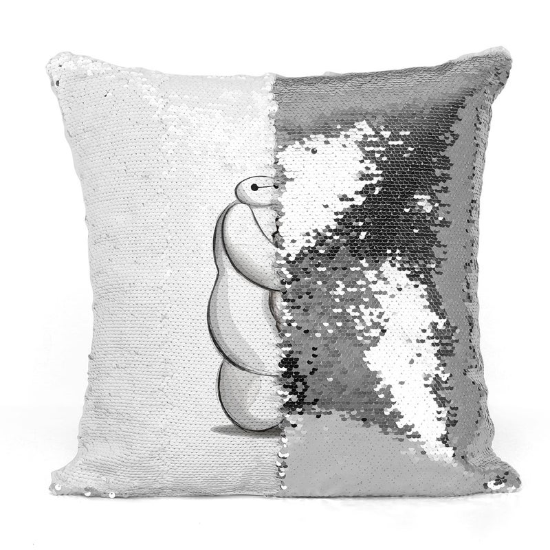 Generic Hairy Baby Fox Sequin Throw Pillow With Stuffing Grey/White 16x16inch  - Image 3