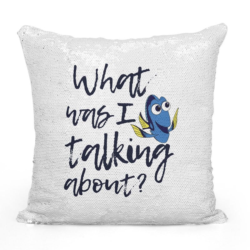 Dory Ellen Finding Nemo Quote Sequin Throw Pillow With Stuffing Multicolour 16x16inch - Image 2
