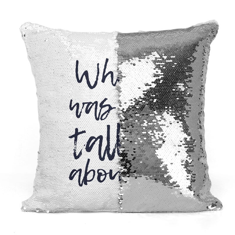 Dory Ellen Finding Nemo Quote Sequin Throw Pillow With Stuffing Multicolour 16x16inch - Image 3