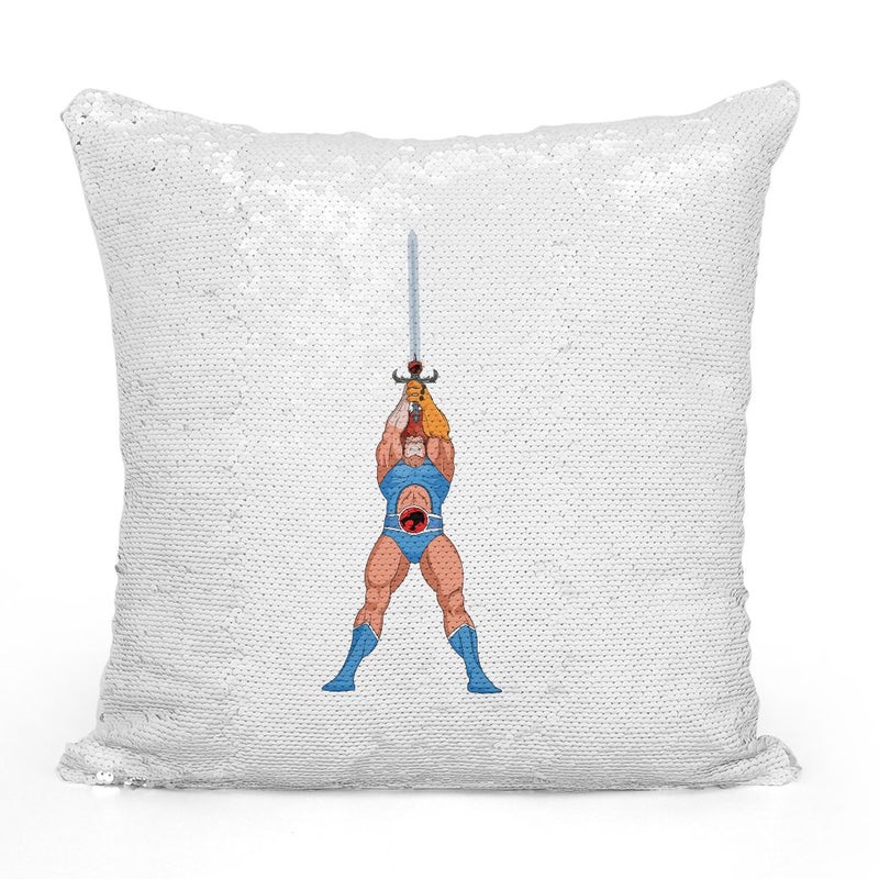 Generic - Action Lion-O Thunder Cat Sequin Throw Pillow With Stuffing Multicolour 16x16inch - Image 1