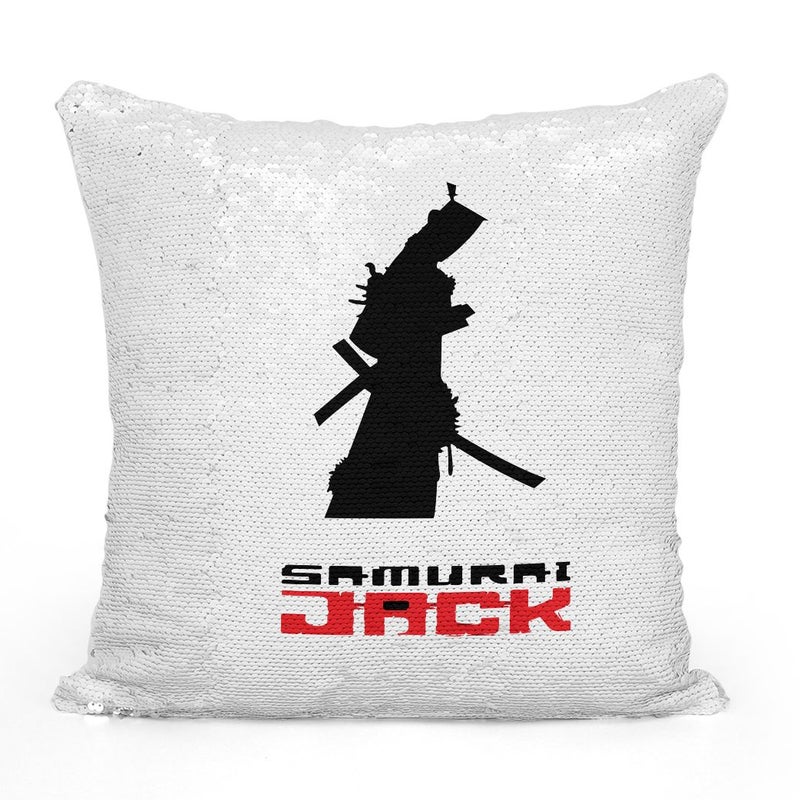 Jack Samurai Sequin Throw Pillow With Stuffing Multicolour 16x16inch - Image 2