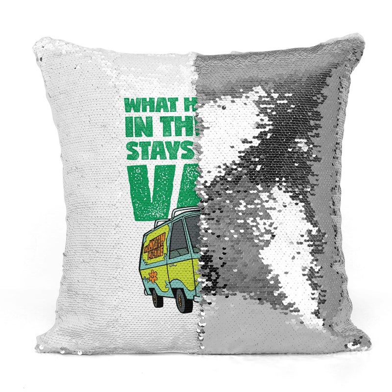 Generic - Scooby Doo Van Sequin Throw Pillow With Stuffing Multicolour 16x16inch - Image 1