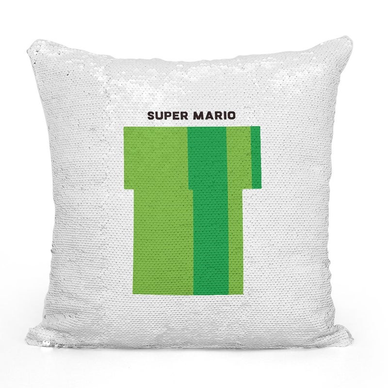 Mario Brother Ingame Sequin Throw Pillow With Stuffing Multicolour 16x16inch - Image 2