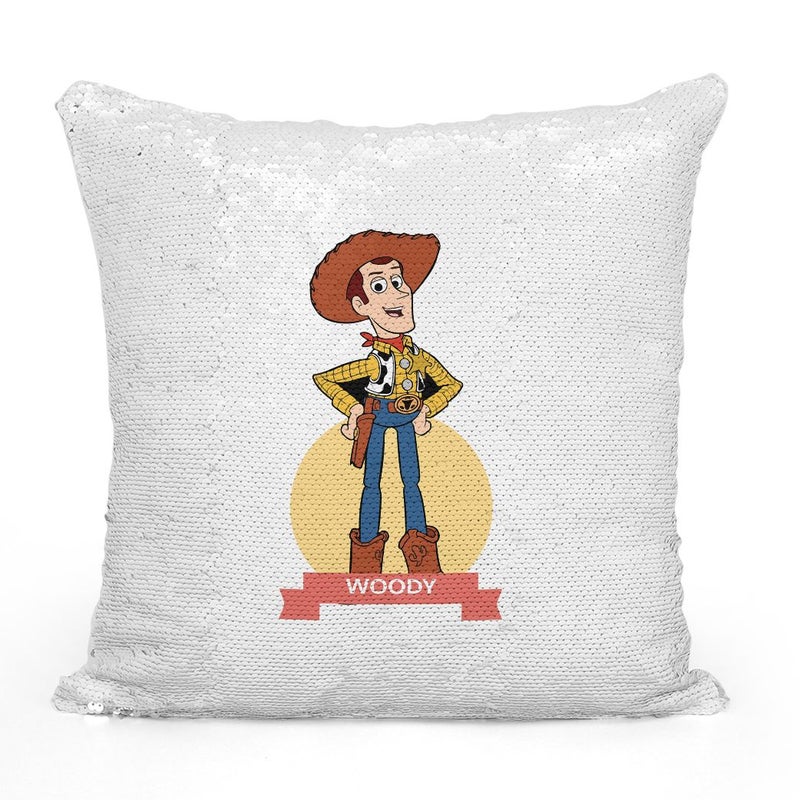 Woody Toy Story Sequin Throw Pillow With Stuffing Multicolour 16x16inch