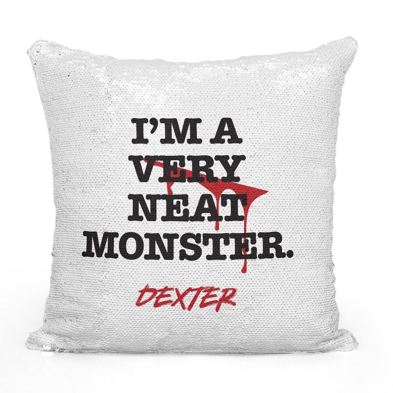 Neat Monster Dexter Sequin Throw Pillow With Stuffing Multicolour 16x16inch - Image 2