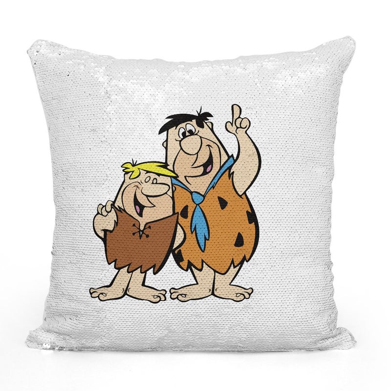 وسادة براذرز فلينتستون محشوة ومزينة بالترتر متعدد الألوان 16x16بوصة - Image 2