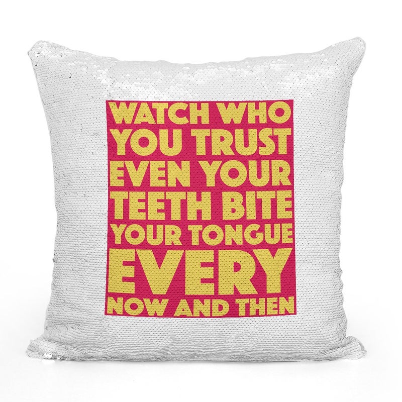 Movie Quote Scarface Sequin Throw Pillow With Stuffing Multicolour 16x16inch - Image 2