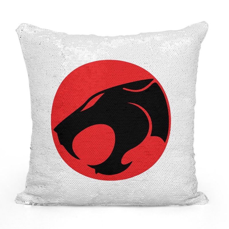 Generic - Thunder Cat Logo Sequin Throw Pillow With Stuffing Multicolour 16x16inch - Image 1
