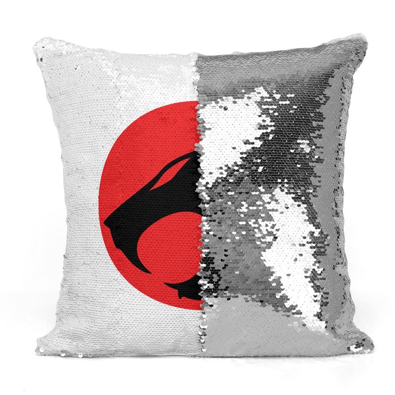Generic - Thunder Cat Logo Sequin Throw Pillow With Stuffing Multicolour 16x16inch - Image 1