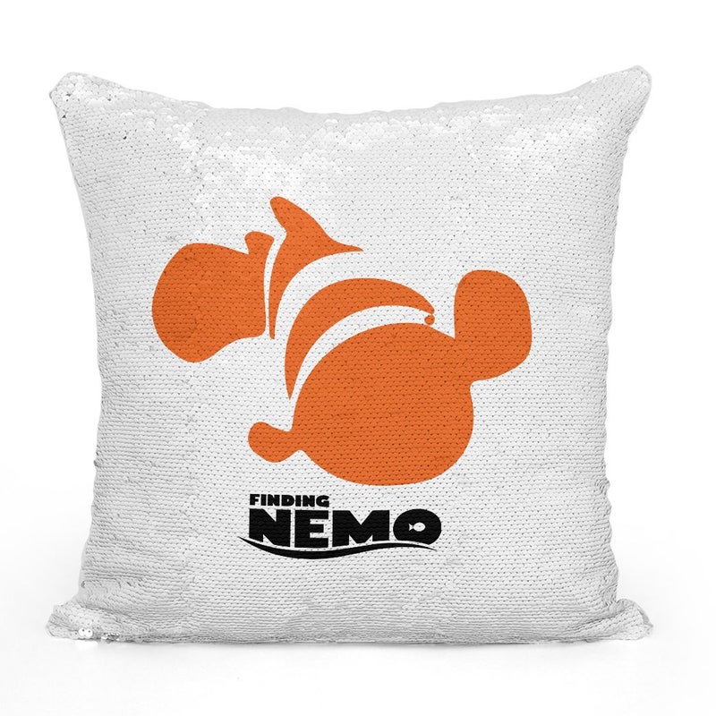 Orange Nemo Minimal Sequin Throw Pillow With Stuffing Multicolour 16x16inch - Image 2