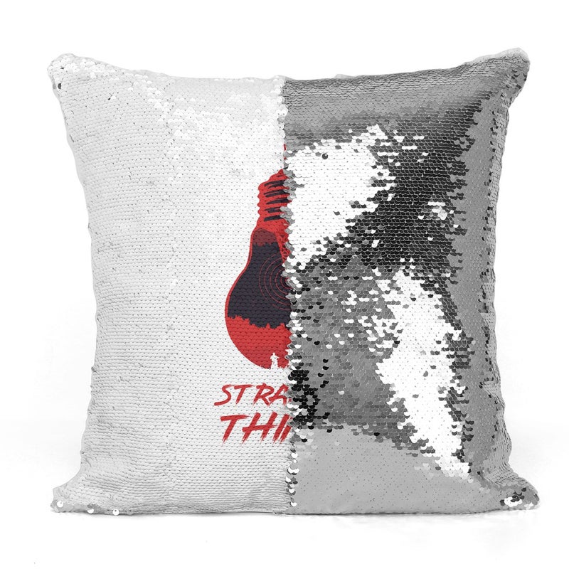 Stranger Things Item Sequin Throw Pillow With Stuffing Multicolour 16x16inch - Image 3