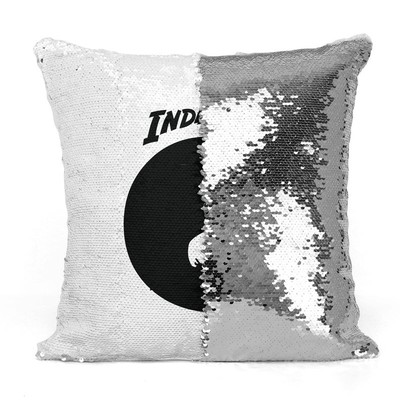 Indiana Jones Poster Sequin Throw Pillow With Stuffing Multicolour 16x16inch  - Image 3