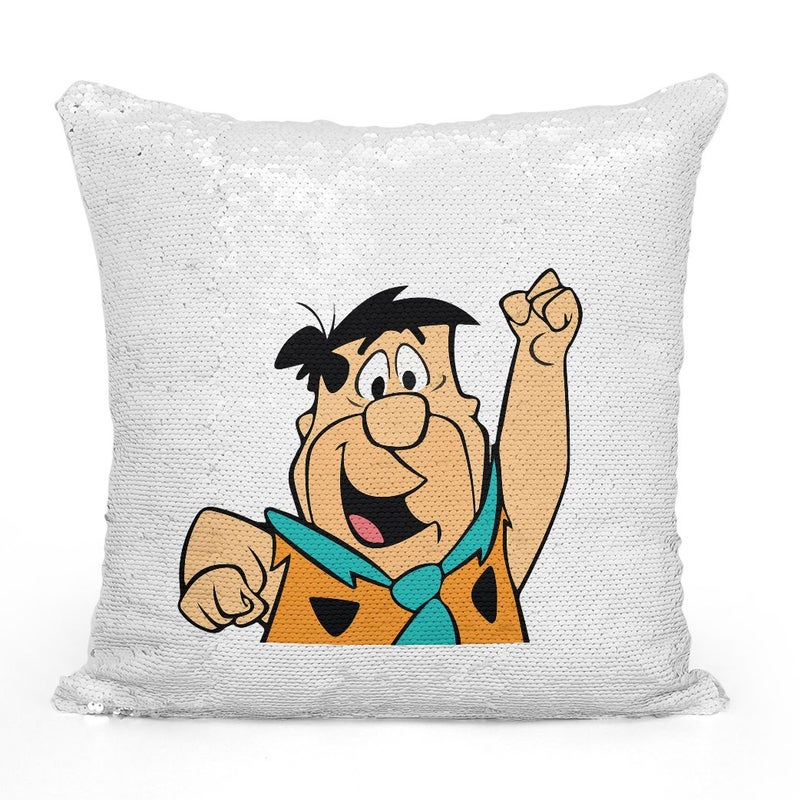 Generic - Fred Flintstone Sequin Throw Pillow With Stuffing Multicolour 16x16inch - Image 1
