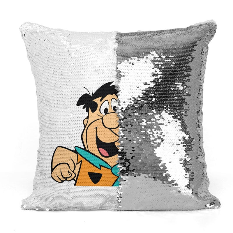 Generic - Fred Flintstone Sequin Throw Pillow With Stuffing Multicolour 16x16inch - Image 1