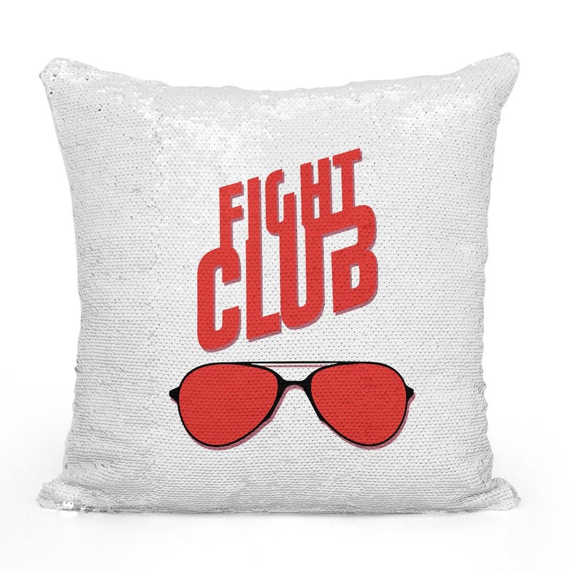 وسادة زينة محشوة ومطرزة بالترتر مطبوع عليها نظارة شمسية أفياتور كلاسيكية من فيلم "Fight Club" متعدد الألوان 16x16بوصة - Image 2