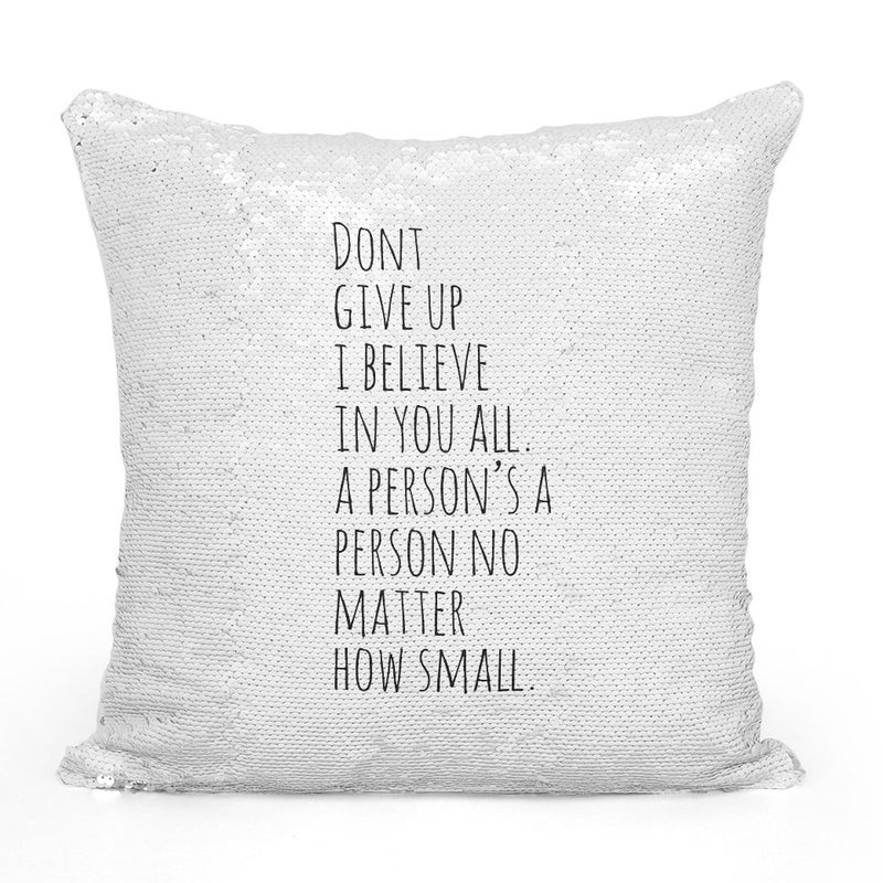 Dont Give Up Quote Sequin Throw Pillow With Stuffing Multicolour 16x16inch