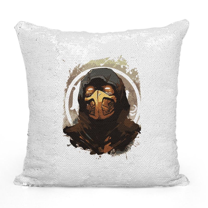 وسادة ثرو محشوة بنمط شخصية ساب زيرو من سلسلة ألعاب Mortal Kombat متعدد الألوان 16x16بوصة - Image 2