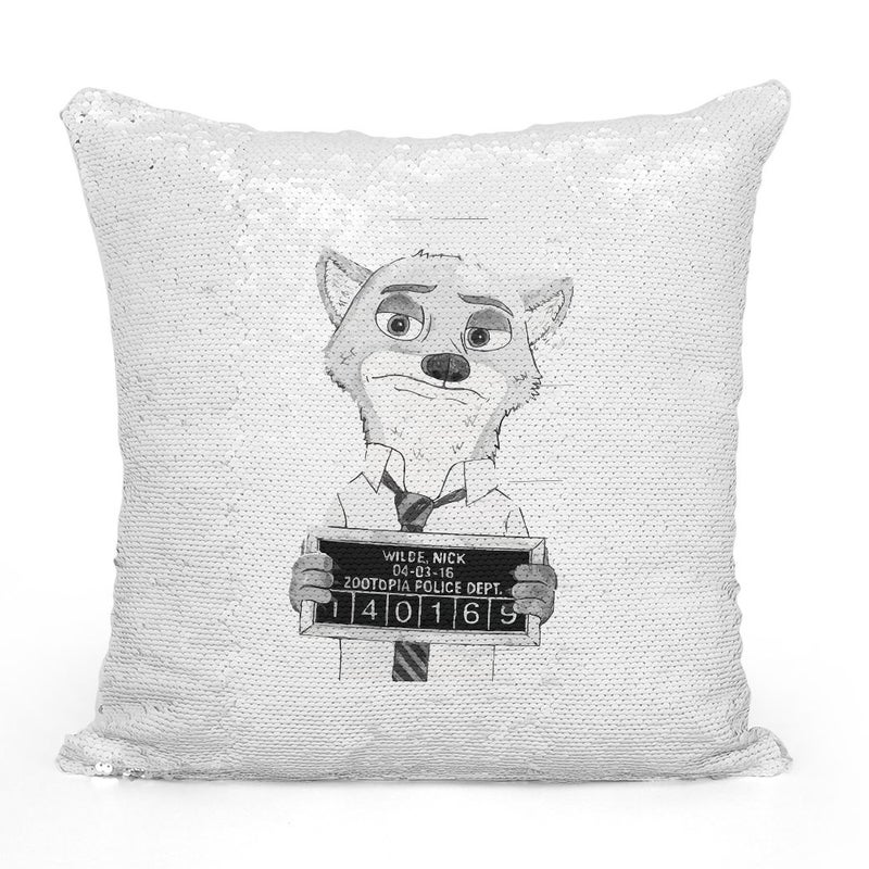 Nick Wilde Zootopia Sequin Throw Pillow With Stuffing Multicolour 16x16inch - Image 2