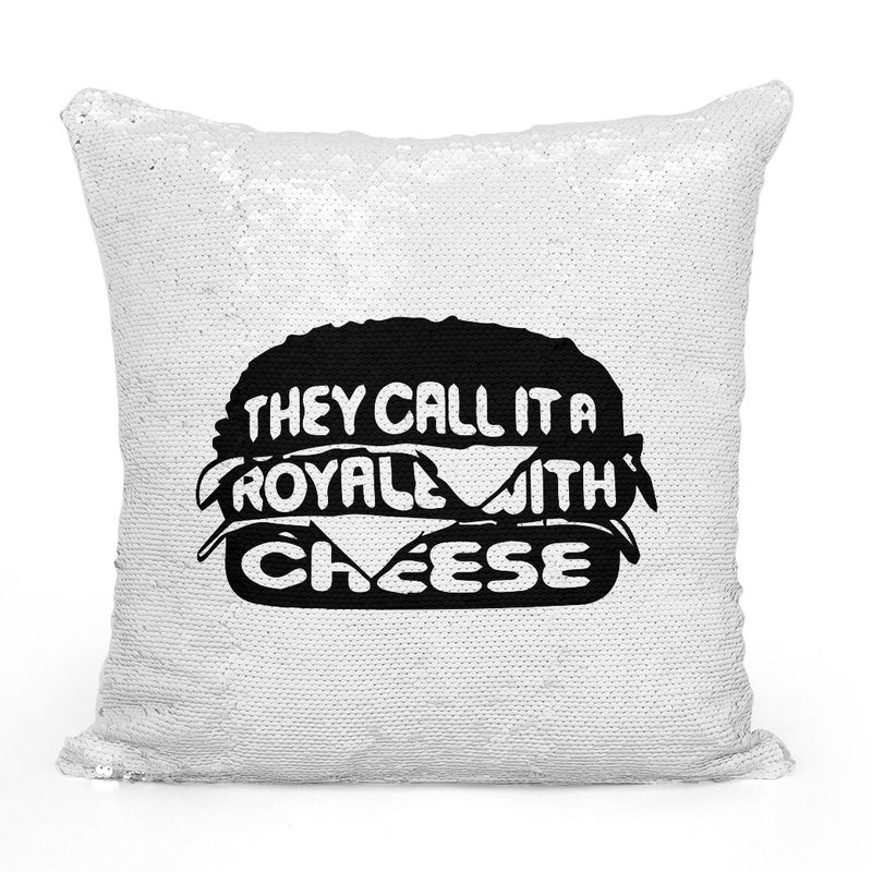 Generic - Royal Cheese Burger Sequin Throw Pillow With Stuffing Multicolour 16x16inch - Image 1