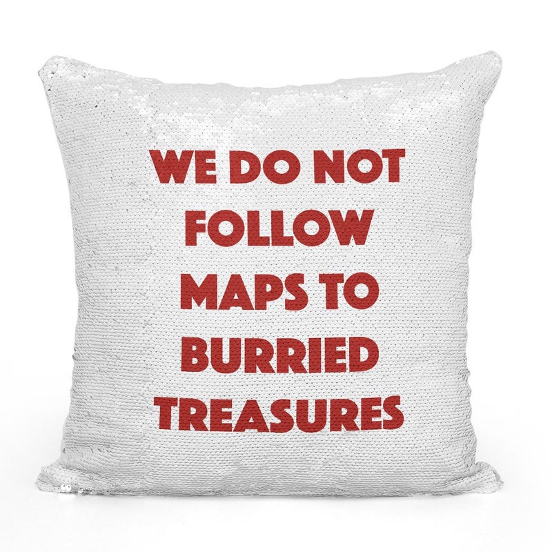 Maps Sequin Throw Pillow With Stuffing Multicolour 16x16inch - Image 2