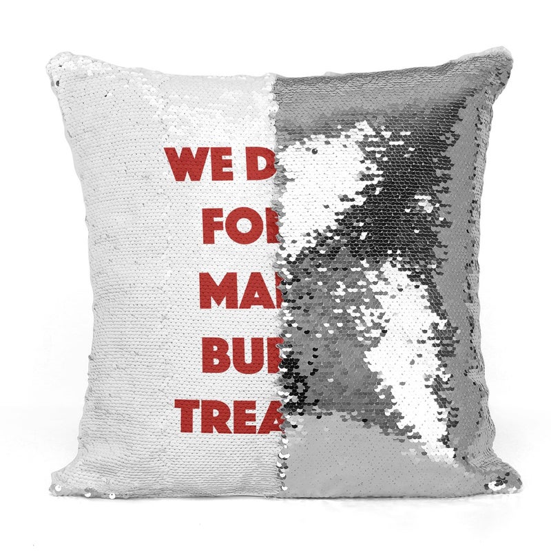Maps Sequin Throw Pillow With Stuffing Multicolour 16x16inch - Image 3