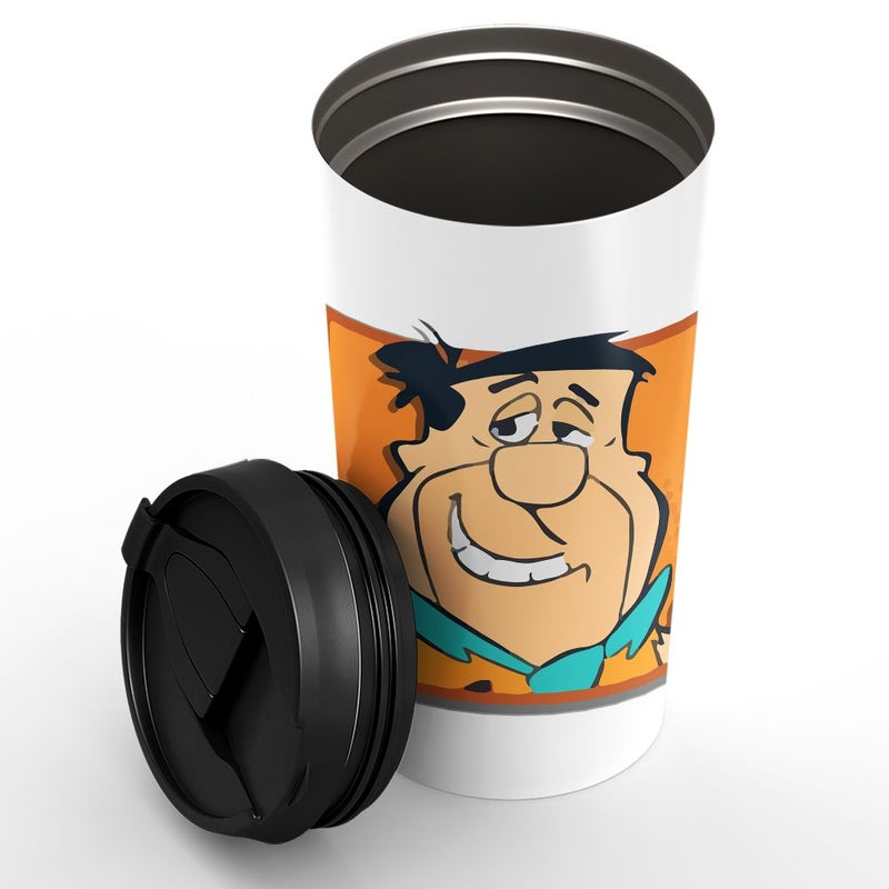 LOUD UNIVERSE Stainless Steel Travel Tumbler With Acrylic Lid Fred Face Cute White  - Image 2