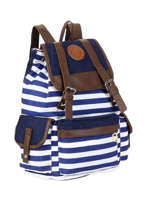 Canvas Backpack Purple/White/Brown