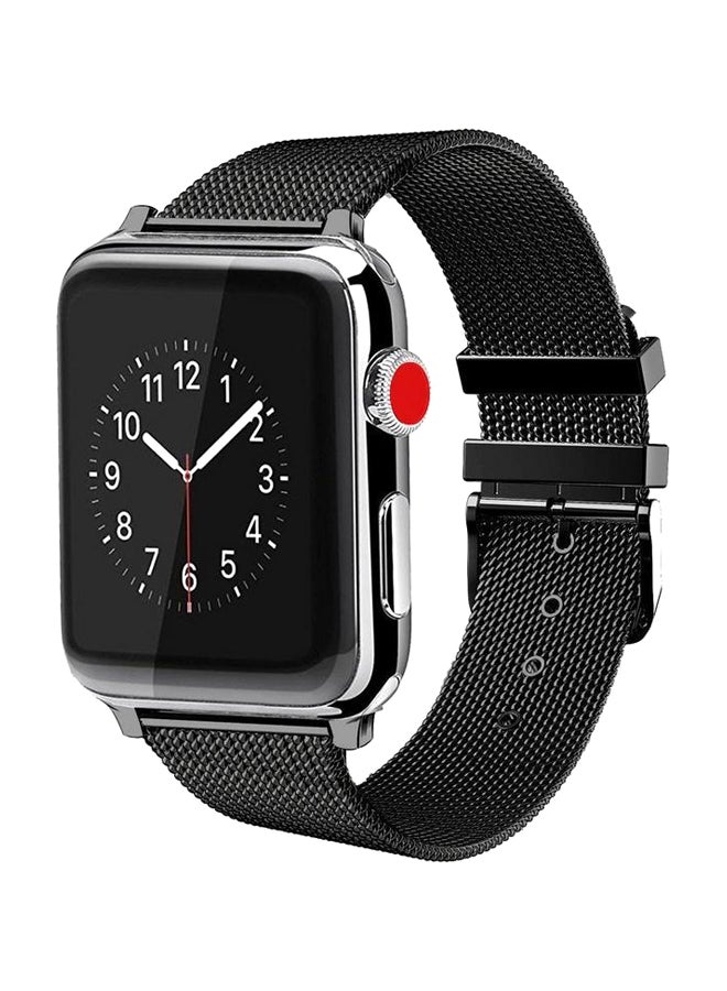 LNKOO - Buckle Replacement Band For Apple Watch Series 4/3/2/1 44mm Black - Image 1