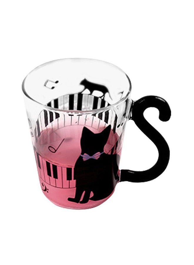 Innovative Cute Cat Kitty Glass Mug Cup Dots Decoration Cup For Home Office ZM818203 - Image 1